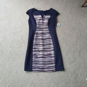 Navy blue dress with design